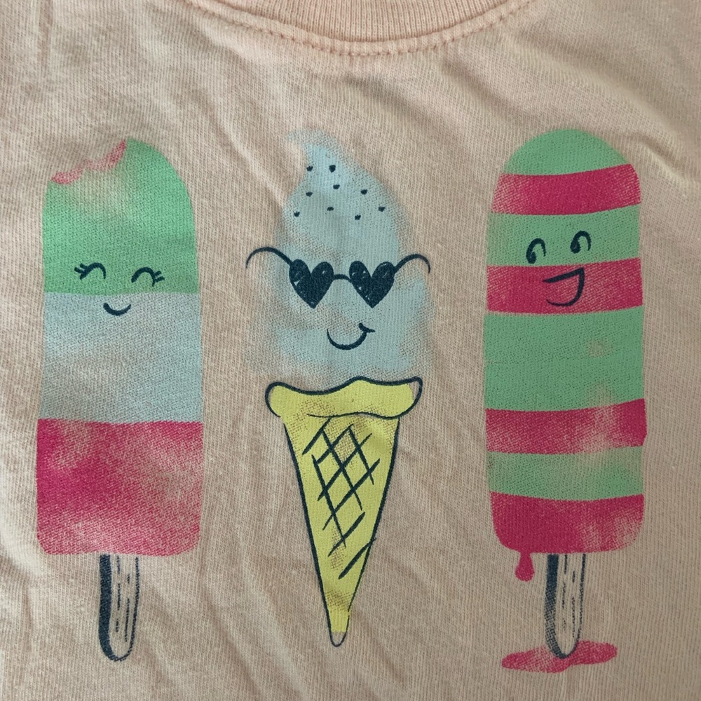 🍓3/$10 GAP Pink Short Sleeve Tee with Popsicles Graphic size 3-6m - Picture 3 of 4